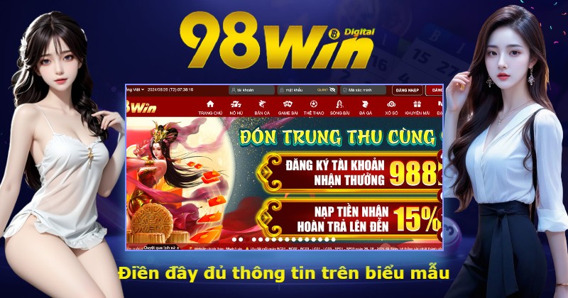 Điền đầy đủ thông tin trên biểu mẫu